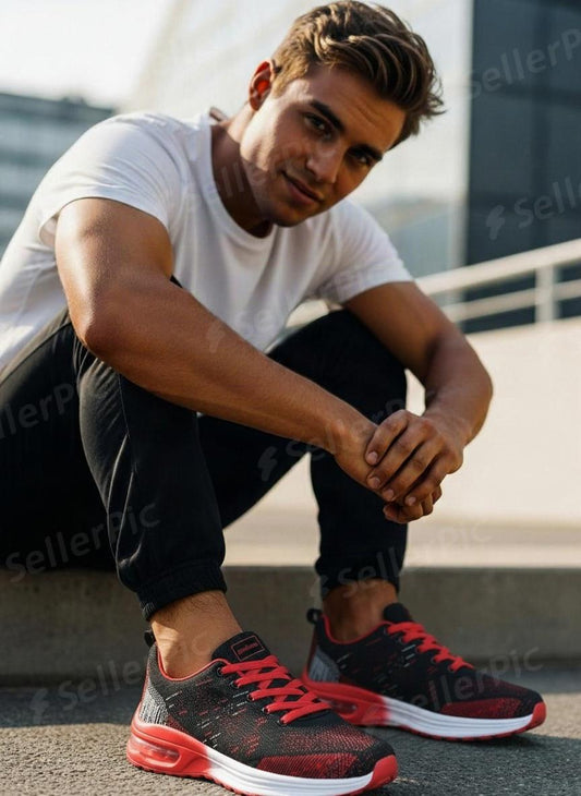 Mens Lace-up Shock-absorbing Non-slip And Wear-resistant Sneakers